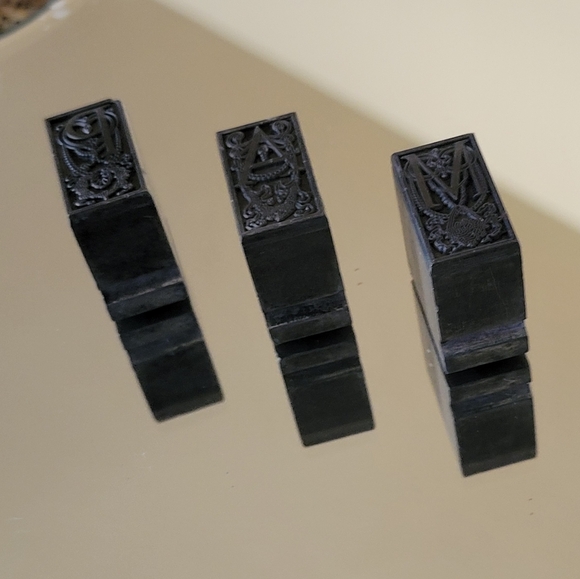 Vintage Letterpress Printing Ornate Block Letters, A, M & P - Picture 6 of 7